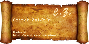 Czirok Zalán névjegykártya